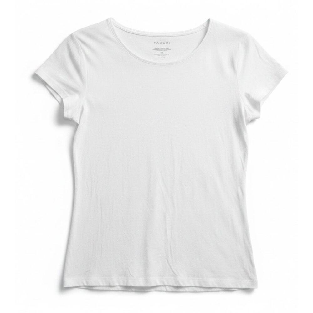 Tahari Sz SP smooth seamless white T-shirt Modal Spandex Super Soft | EUC